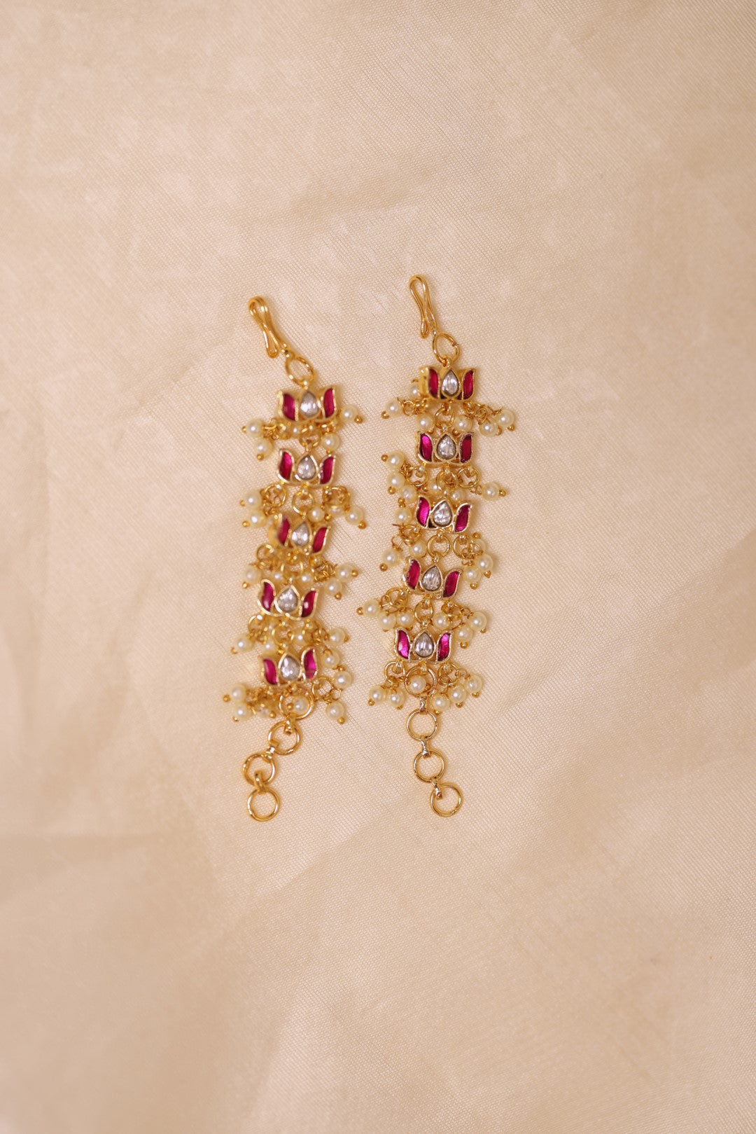 Lotus Kundan Earchain
