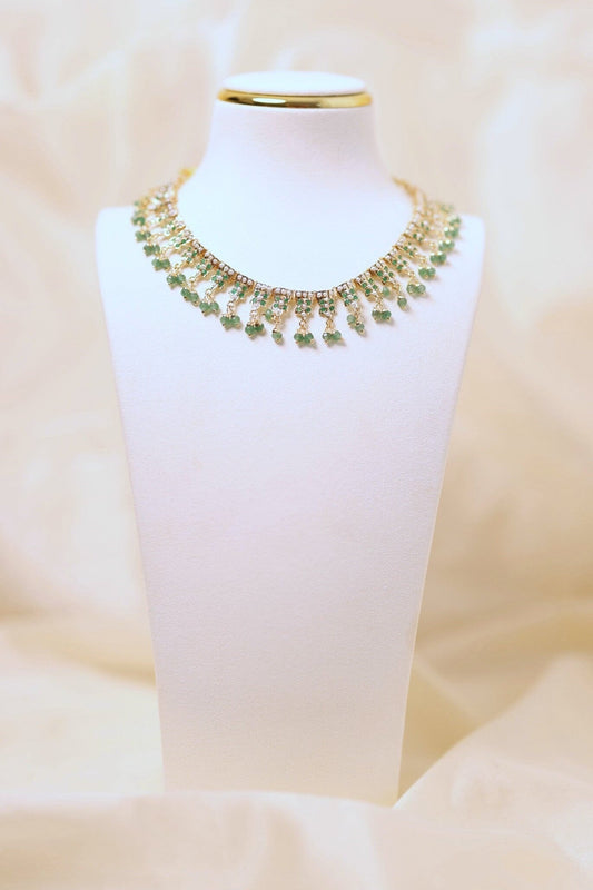 Green Pearl Pachi Kundan Choker