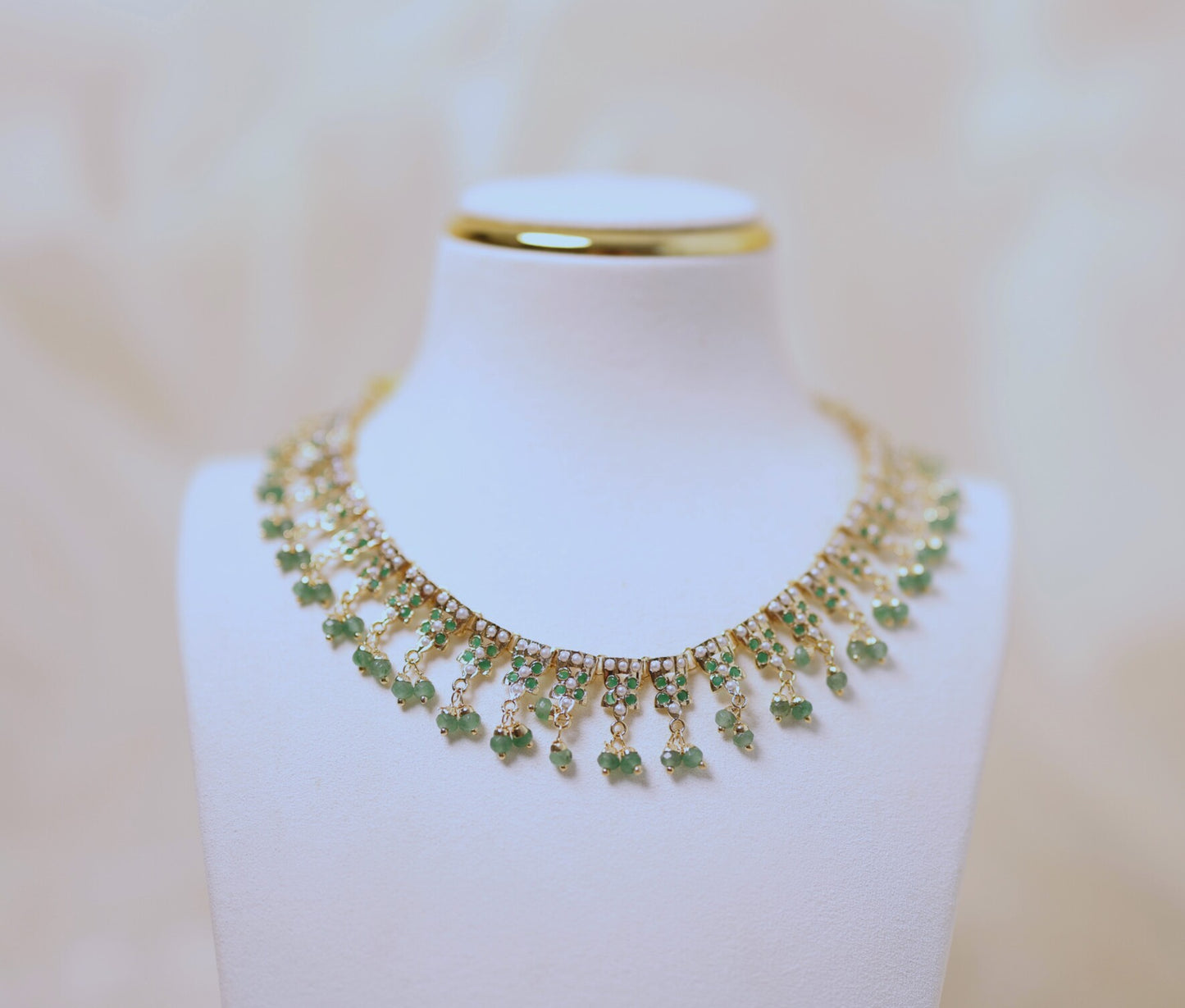 Green Pearl Pachi Kundan Choker