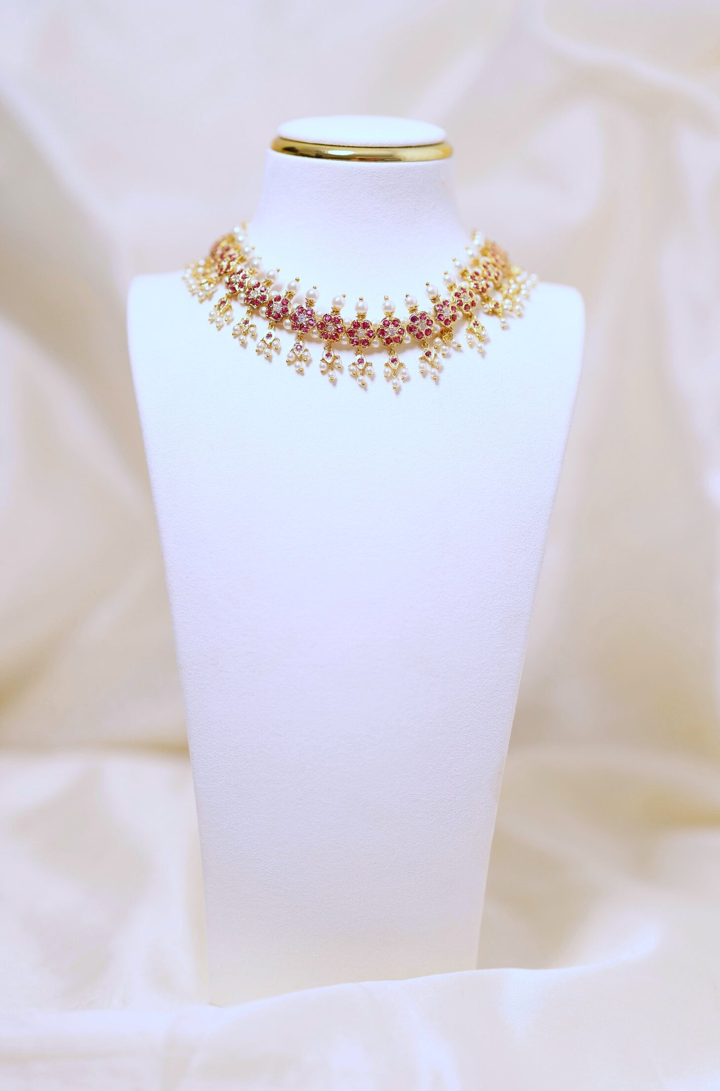 Pearl Ruby Chinchpeti Choker