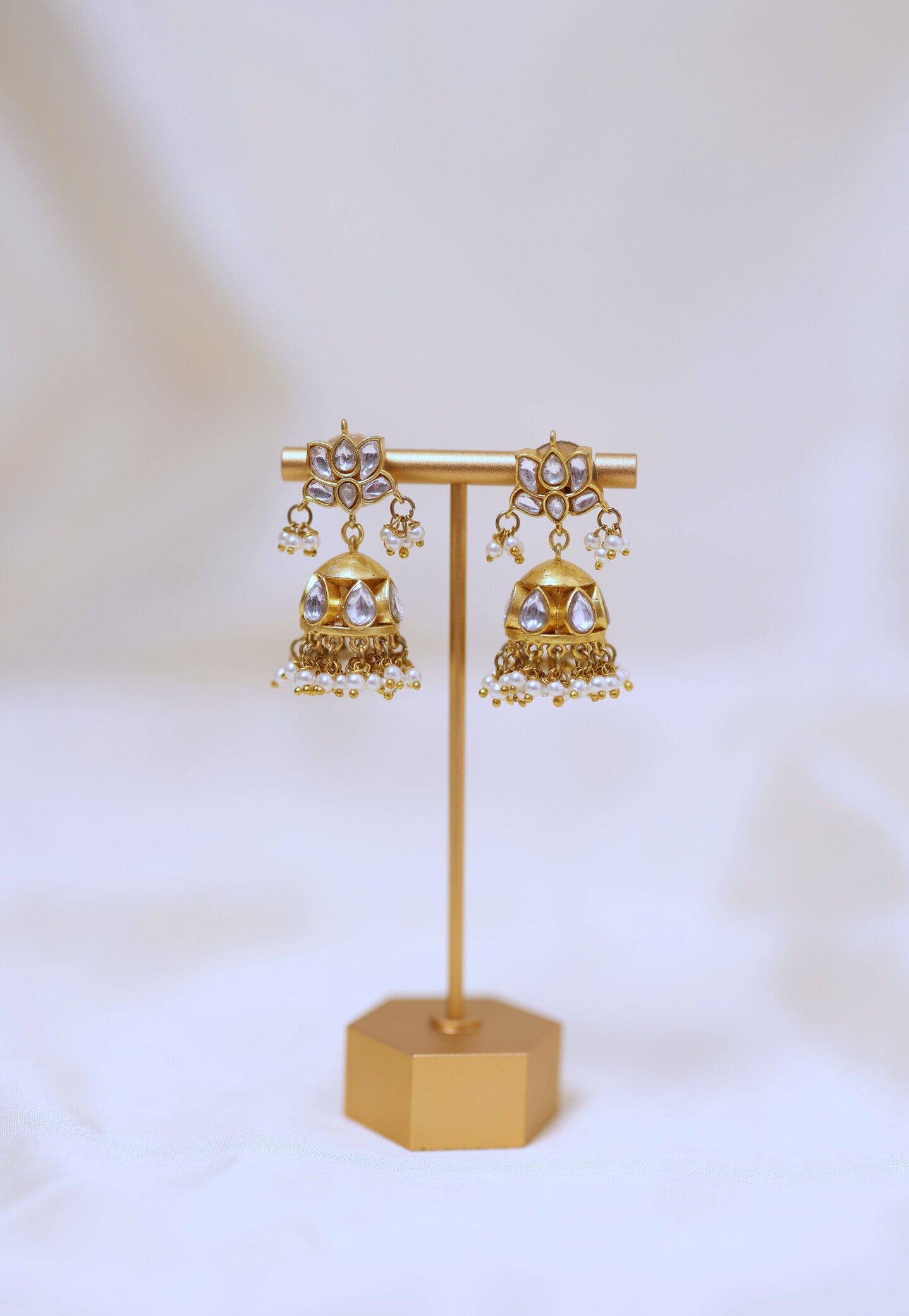 Geet Gold Plated Kundan Jhumka