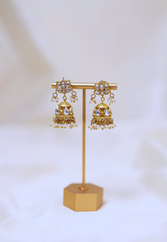 Geet Gold Plated Kundan Jhumka