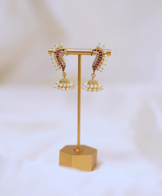 Peacock Pearl Jhumka