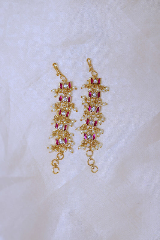 Lotus Kundan Earchain