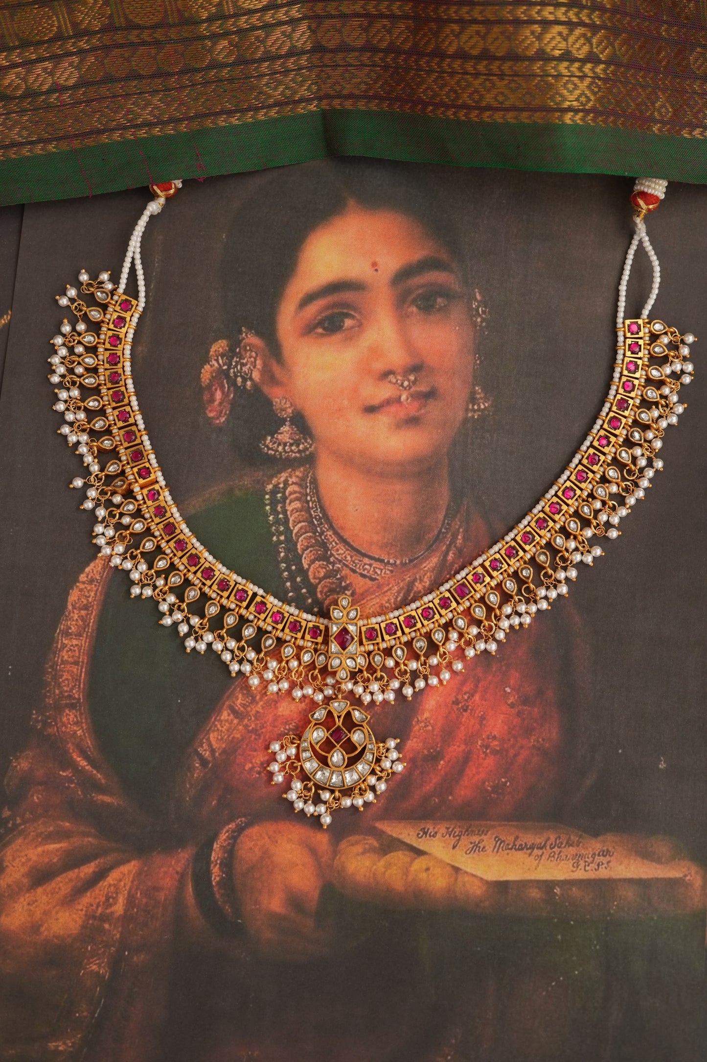 Jodha Necklace 92.5 Silver With Gold Plating