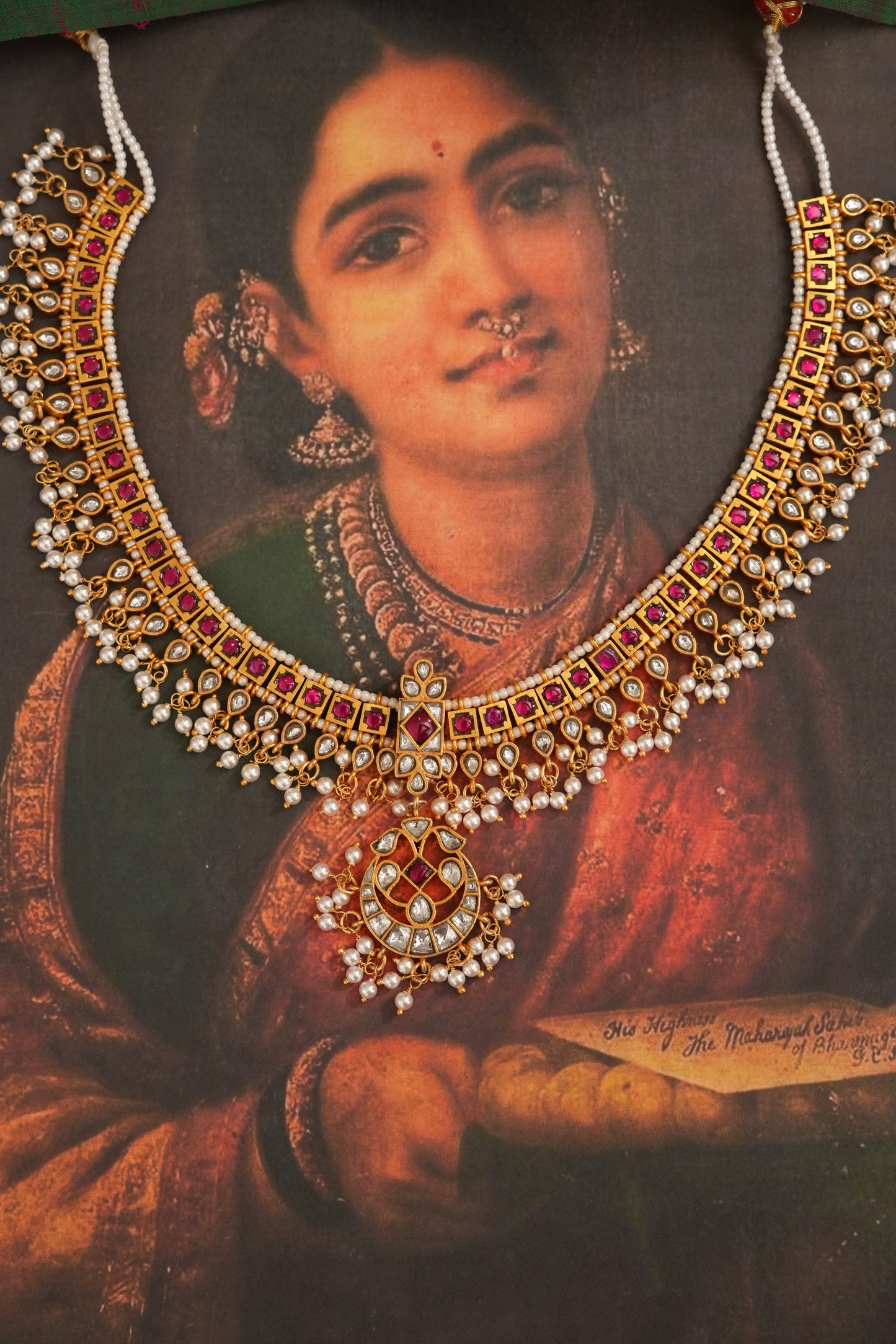 Jodha Necklace 92.5 Silver With Gold Plating