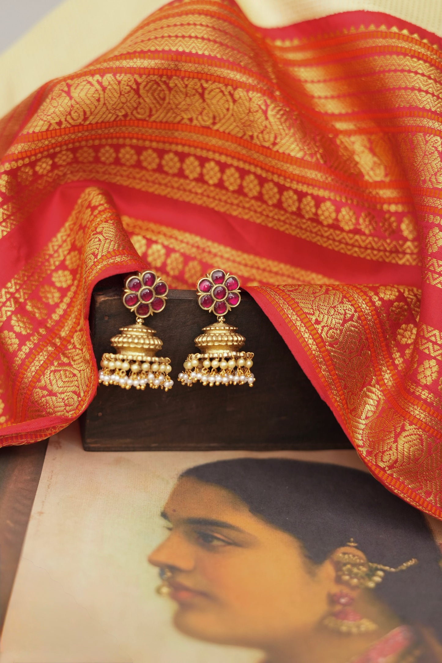 Damayanti Vintage Heritage Ear Rings 92.5 Silver With Gold Plating