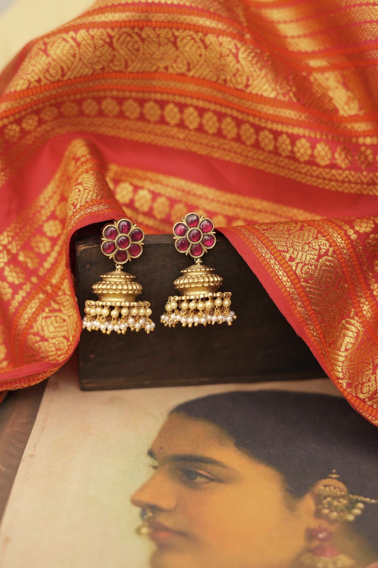 Damayanti Vintage Heritage Ear Rings 92.5 Silver With Gold Plating