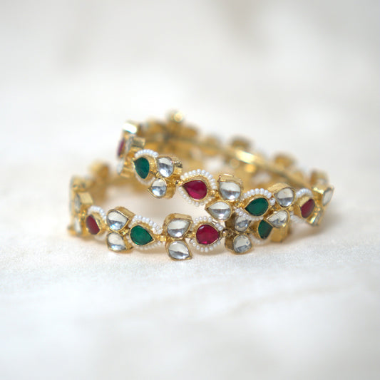 Zoya Gold Plated Jadau Kundan Bangles