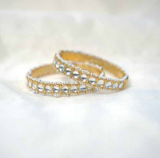 Leela Gold Plated Jadau Kundan Bangles